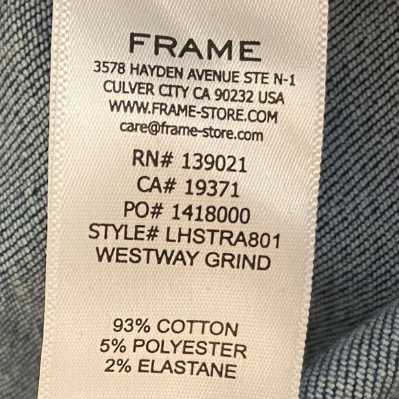 FRAME - ‘'Le High Straight” Raw Hem Jeans - style LHSTRA801 - size 26 - Picture 7 of 14